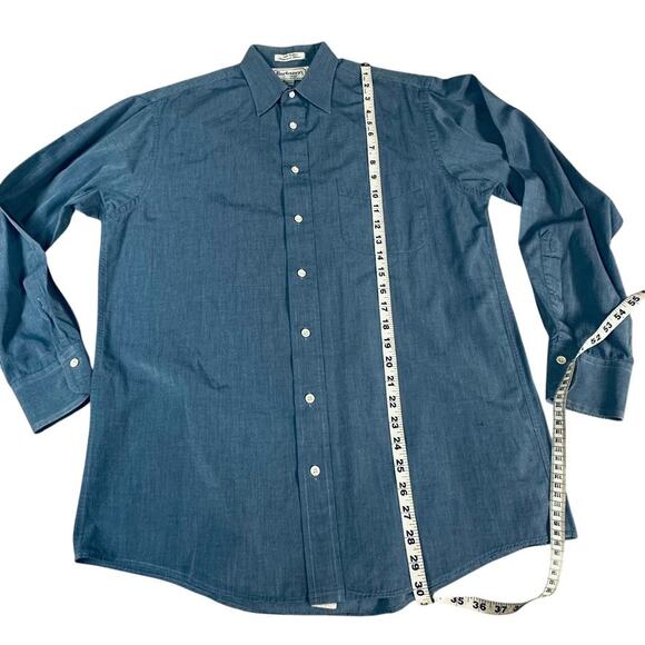 BURBERRYS of London Men’s 100% Cotton Dress Shirt Blue 15.5-33 (M/L) Vintage USA - Picture 5 of 7